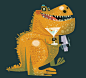 Dino Martini! : Dino Martini is Old School! And he's September's "Critter" in my 2016 calendar. Nice quality prints of the calendar (with critters for all 12 months) are available at https://society6.com/danielguidera, with all profits going to