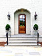 Front entry ideas entry traditional with wrought iron railings copper gas lanterns with decorative scrolls ashlar