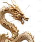 新年春节新春龙年2024立体3D金属金色龙元素