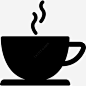 咖啡杯热饮料的黑色剪影图标 免费下载 页面网页 平面电商 创意素材