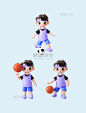 3d立体C4D运动人物儿童小男孩合集图片_潮国创意