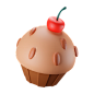 Cupcake 3D Illustration