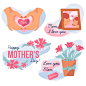 Collection of mother's day label Free Vector