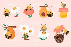 卡通可爱小蜜蜂插画蜂蜜鲜花蜂蜜  - 源文件下载【酷图网】小蜜蜂,小蜜蜂插画,可爱小蜜蜂,手绘蜜蜂,蜜蜂,蜂蜜,蜜蜂采蜜,卡通蜜蜂,卡通蜜蜂插画,鲜花蜂蜜