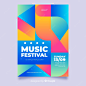 Colorful geometric music poster template