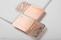 Luxury Rose Gold Metal Business Card With Brush Finishing - Maximi | RockDesign Luxury Business Card Printing