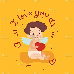 丘比特,白昼,快乐,天使,情人节卡,贺卡,可爱的,浪漫,云,爱