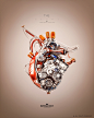 Mechanical Heart for Volkswagen : Robotic heart with car engine elements for new Volkswagen advertisement company