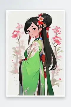 国风靓男靓女汉服插画系列五-众图网