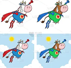 母牛,可爱的,面具,斗篷,哺乳纲,动物,农场,收集