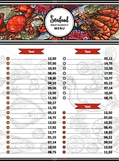 菜单,餐馆,海产,式样,清新,螯虾,华贵,野生动物,食品,动物