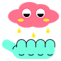 花瓣素材_扁平卡通手势表情贴纸-SVG-下雨_48221889