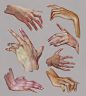 Hand Studies, Christophe Young : Some studies to work on painting different skin complexions.
More process on my Instagram: 
https://www.instagram.com/christophe_young/