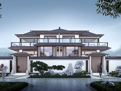 新中式双拼别墅【ID:1140805114】