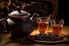 树叶春茶品茶茶文化茶盘茶壶茶叶图片摄影图
