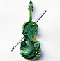 卷纸纸艺之小提琴。绿色小提琴。。