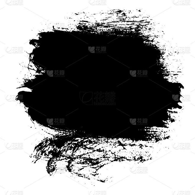 Black messy ink blot. Vector素材-花瓣网