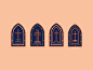 Window Symbols religious symbol easter creed monoline lines branding brand historic sermon bible church missions christian badge logo window stained glass cross icon