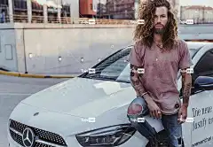 男人 汽车壁纸 家伙 长发 梅赛德斯奔驰 白色汽车 车 男性