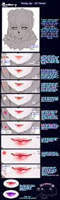 Tutorial: Painting Lips in SAI by *UnkaiTenshi on deviantART #采集大赛#