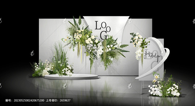 白绿韩式婚礼效果图