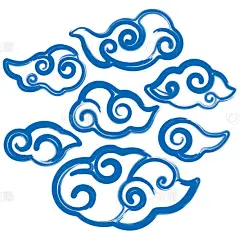 Cloud vector illustration in paint brush style