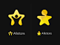 Allstars Concepts negative space yellow person star agency talent allstars identity brand logo