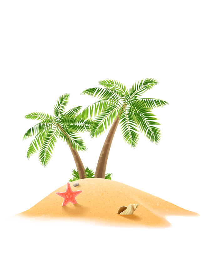 椰子 椰子树 png 沙滩 海边 素材