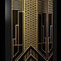 POS project art deco champagne stand : a POS object exclusively developed for an ART DECO style champagne