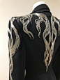 In detail: silver bugle bead embroidery on the wool silk double lapel jacket worn by #CateBlanchett in Shanghai tonight. Photographed in the Alexander McQueen atelier in London. (@McQueen) | Twitter