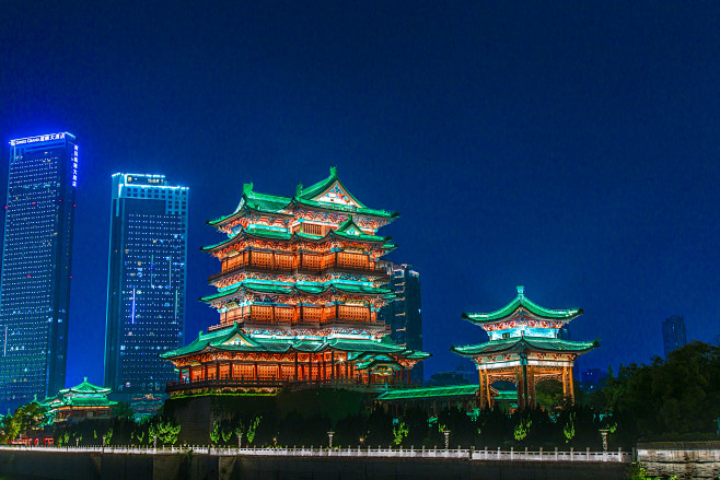 南昌地标滕王阁夜景