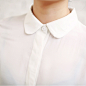 【蛋挞家】2013新款！a-more复古彼得潘小圆领纯白色极简长袖衬衫 原创 设计