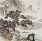 王军河工笔山水