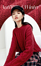 唐嫣同款伊芙丽麻花毛衣女宽松慵懒红色2020年新款冬套头针织衫女-tmall.com天猫