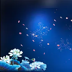 渐变蓝清新中国风养生电商主图背景