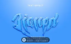 透明水滴水珠液体液化文字特效创意海报字效智能图层样机PSD素材-淘宝网