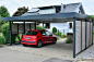 Carport von Siebau mit Sichtschutz WPC