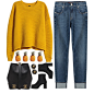 A fashion look from September 2015 featuring long sleeve sweaters, skinny jeans and black boots. Browse and shop related looks.