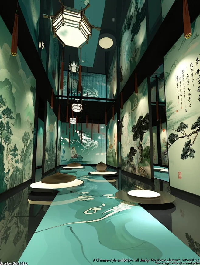中式山水展厅展陈设计 - 小红书-花瓣网
