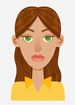 卡通长头发美女高清素材 人物 办公 卡通 卡通女人 各种脸型 圆脸 女人 女职员 尖脸 扁平化各种脸型 脸 表情 锥子脸 长脸 免抠png 设计图片 免费下载