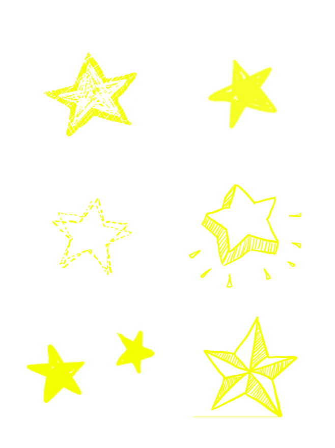 简约手绘风格卡通可爱五角星星星设计元素
