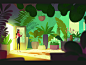 Flower shop plants woman background detailed light colors explainer video shop florist flower