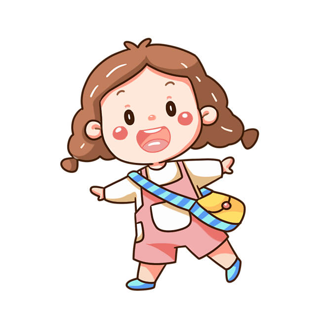 开学季卡通描边元素儿童学