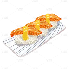 手绘-美食元素贴纸-寿司1