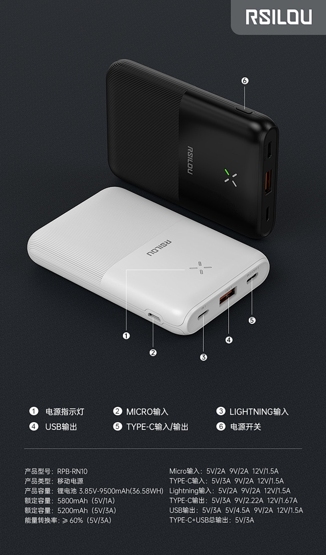 阿思络 移动电源 10000mah 迷你mini充电宝