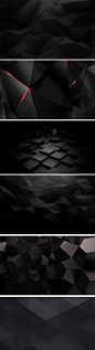 黑色抽象多边形几何质感高清背景