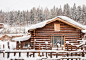 小木屋,冬天,气候,水平画幅,雪,无人,户外,栏杆支柱,树林,木桩