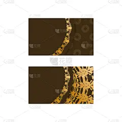 名片棕色与抽象的黄金饰品您的品牌。