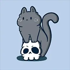 可爱黑猫插画矢量图设计素材