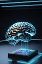 电路板智慧芯片大脑数据科技元素模型图片